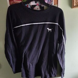 PINK Victoria's Secret Black and White Logo Tee